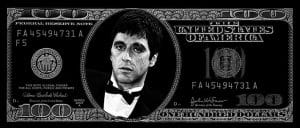 Schilderij Tony montana scarface canvas en plexiglas wanddecoratie