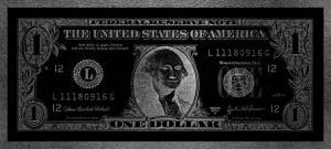 Malerei dollar washington silber leinwand und plexiglas wanddekoration