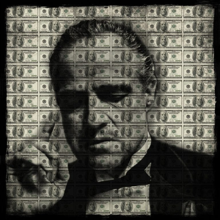 Schilderij plexiglas Champagne Don Corleone The Godfather dollars alu art dibond wanddecoratie