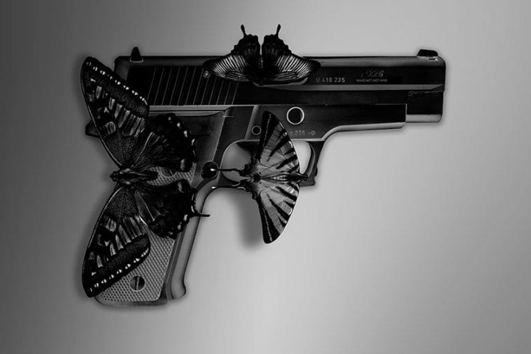 Schilderij make art not war canvas en plexiglas wanddecoratie