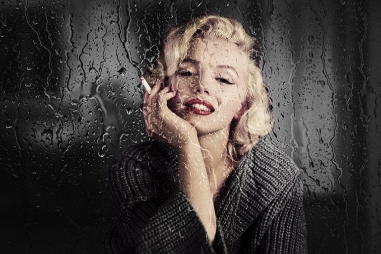 Schilderij monroe rains color canvas en plexiglas wanddecoratie