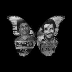 Malerei plexiglas morpho mugshot pablo escobar el chapo guzman alu art dibond wanddekoration