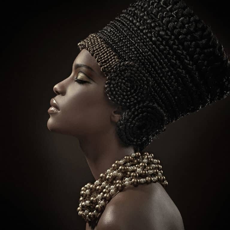 schilderij plexiglas African woman square art dibond wanddecoratie