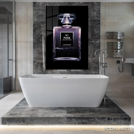 schilderij plexiglas bottle chanel art dibond wanddecoratie celebrity famous hollywood